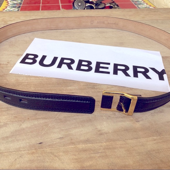 Burberry Black Leather 36/90 Waist Belt. - Picture 3 of 12